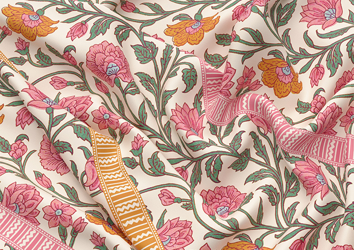 Petal & Block Latika Stripe, Sunset - Made to Measure Curtains - Image 4